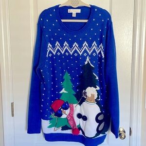 Jolly Sweaters Ugly Fun Christmas Sweater Cool Snowman Drinking A Cold One